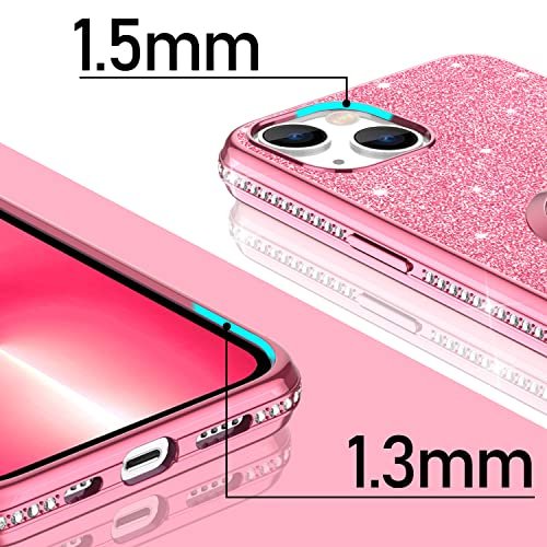 for iPhone 13 Pro Max Magnetic Case [Compatible with Magsafe], Clear  Glitter Full Body Protective Cover Slim TPU Transparent Shockproof Bling  Phone Case for iPhone 13 Pro Max 6.7, Pink 