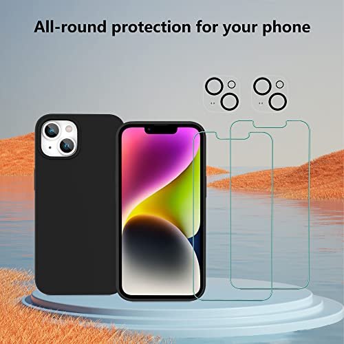 TOCOL [5 in 1] for iPhone 14 Plus Case, 2X Screen Protector + 2X Camer