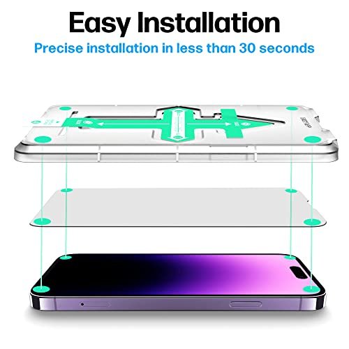 Power Theory Designed for iPhone 14 Pro Screen Protector with Camera Lens Protectors and Easy Install Kit [Premium Tempered Glass]