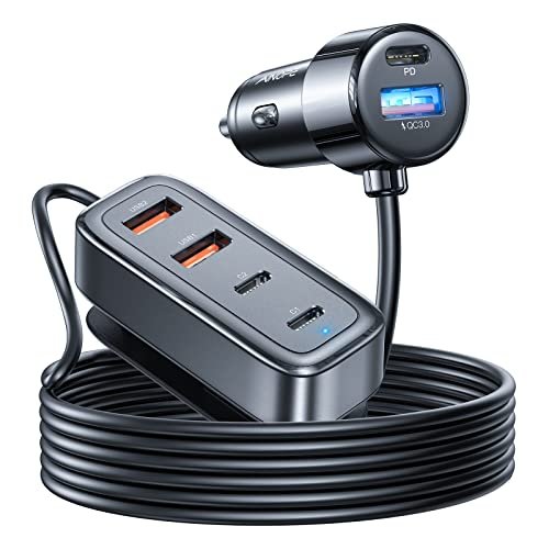 Ainope 90W Usb C Car Charger 6-Port, Super Fast Usb Car Charger