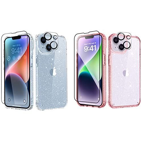 iphone 14 plus clear glitter case