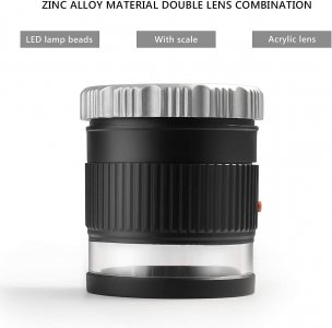 Amoper 30X Loupe Magnifier,Adjustable Focal Length Magnifier,Foldable Jewelry Magnifier Glass for Textile Optical,Embroidery,Circuit Board,Coins