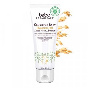 Babo Botanicals Sensitive Baby Fragrance-Free Daily Hydra Lotion - with Colloidal Oatmeal, Shea Butter & Jojoba Oil - EWG Verified, Vegan & Hypoaller