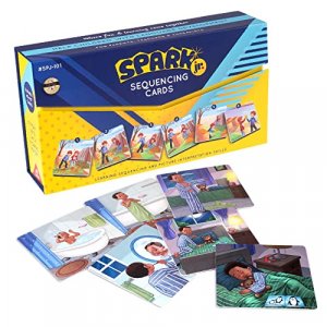 Spark Cards Jr Basic Sequence Cards for Storytelling and Picture Interpretation Speech Therapy Game, Special Education Materials, Sentence Building,