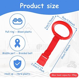 8 Pieces Baby Crib Pull Ring Baby Walking Exercises Assistant Rings Bed Stand Up Ring Hanging Ring Crib Pull Rings for Playpen Play Gym Cot Ring for