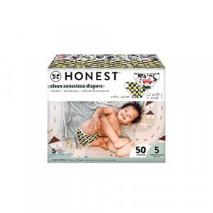 The Honest Company Clean Conscious Diapers | Plant-Based, Sustainable | Big Trucks + So Bananas | Club Box, Size 5 (27+ lbs), 50 Count