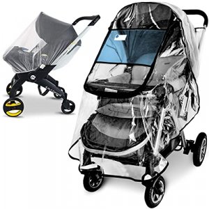 Stroller Rain Cover and Baby Stroller Mosquito Net(2-Piece Set),Universal Stroller Accessory,Waterproof, Windproof Protection,Protect from Dust Snow,