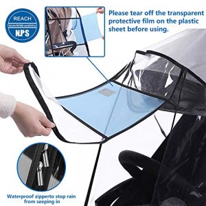 Stroller Rain Cover and Baby Stroller Mosquito Net(2-Piece Set),Universal Stroller Accessory,Waterproof, Windproof Protection,Protect from Dust Snow,