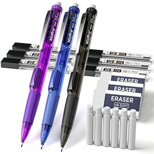 Nicpro 0.5 mm Mechanical Pencils Set with Case, 3 Metal Artist Pencil