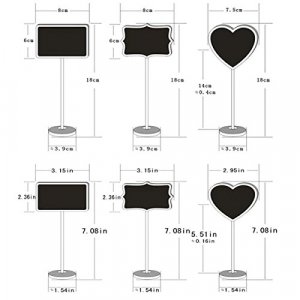 10 Pcs Wooden Mini Chalkboard Label with Stand - Mini Blackboard Message Board Signs Decorating Signs Table Number Price Tag for Wedding Party and Ho