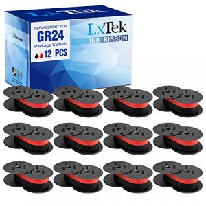 LxTek Replacement for GR24 Universal Twin Spool Calculator Ribbon use with Nukote BR80c, Sharp El 1197 P III, Porelon 11216, Dataproducts R3027 (Blac