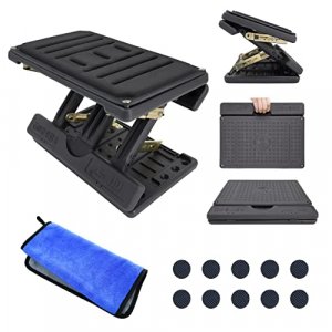 Adjustable Leg Rest for Desk,with 4 Height Levels, Foot Rest for Under Desk at Work,Office Footstool (Black Plus)