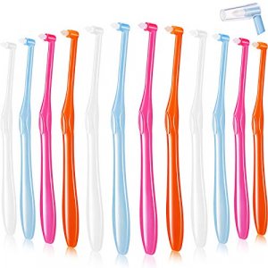 Interdental Brushes, Tooth Stain Remover Tufted Toothbrush End Tuft Tapered Trim Toothbrush Soft Trim Toothbrush Single Interspace Brush for Implants