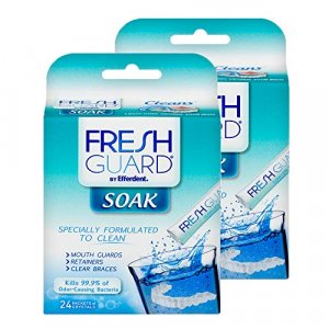 Fresh Guard Soak by Efferdent, Cleans Guards & Retainers, 24 Count, 2 Pack