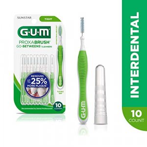 GUM Proxabrush Go-Betweens Interdental Brushes, Tight, Plaque Removal, 10 Count