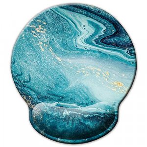 ITNRSIIET [30% Larger Mouse Pad, Ergonomic Mouse Pad with Gel Wrist Rest Support, Gaming Mouse Pad with Lycra Cloth, Non-Slip PU Base for Computer La