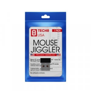 TECH8 USA, Undetectable USB Mouse Jiggler, Works in Background, Keeps Teams, Skype, Lync and PC Active, No Software, Plug-and-Play- US Company- 1 Pac