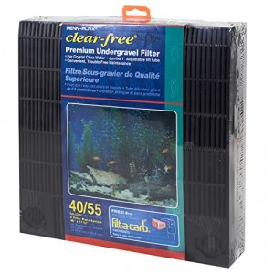 Penn-Plax Undergravel Aquarium Filter for 40-55 Gallon Tanks Four 11.25 x 11.25 Plates Under Gravel System for Clear, Clean Water S