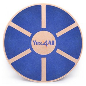 Yes4All Wooden Wobble Balance Board Exercise Balance Stability Trainer 15.75 inch Diameter - Blue - L6CJZ