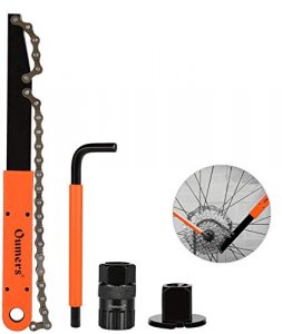 Oumers Bike Cassette Removal Tool with Chain Whip and Auxiliary Wrench Bicycle Sprocket Removal Tools, Bicycle Cassette Lock Ring Removal Freewheel R