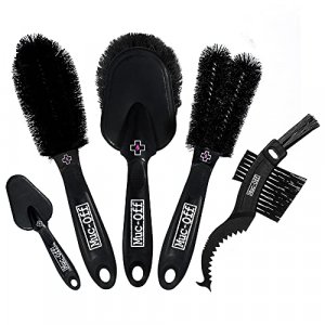 Muc-Off 206 5 Piece Premium Brush Kit - Includes 5 Bike Cleaning Brushes With Durable Nylon Bristles And Ergonomic Rubberised Handles To Minimise Imp