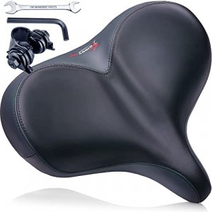 Giddy Up! Bike Seat - Compatible with Peloton Exercise and Road Bicycle - Oversized Comfortable Bike Saddle - Extra Wide Replacement Universal Fit In