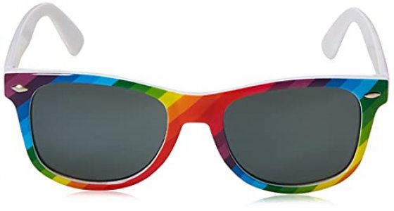 Retro Optix Sunglasses Classic 80's Vintage Style Design (Rainbow, Smoke)