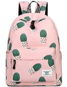 School Bookbags for Girls, Cute Cactus Backpack College Bags Women Daypack Travel Bag by Mygreen (Pink)