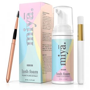 Eyelash Extension Cleanser + Rose Gold Mascara Wand & Brush | Eyelid Cleanser | Lash Bath | Paraben & Sulfate Free Makeup Remover Lash Cleanser for E