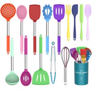 Silicone Cooking Utensil Set,Umite Chef Kitchen Utensils 15pcs Cooking  Utensils Set Non-stick Heat Resistan BPA-Free Silicone Stainless Steel  Handle Cooking Tools Whisk Kitchen Tools Set - Grey 