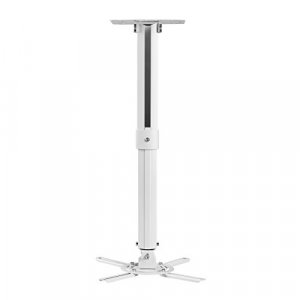 suptek White Projector Ceiling Mount Bracket Fits Flat or Sloped Ceiling Height Adjustable with Extendable Length for LCD/DLP Projectors (PR05)