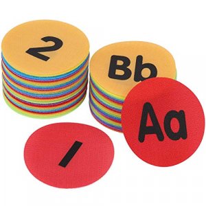 Carpet Marker Spots with Number Alphabet, 60 Pcs 4 inches Floor Circles Marker Dots for Teacher Preschool Kindergarten Classroom