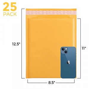 Fu Global 8.5x12 Inches Kraft Bubble Mailers Padded Envelopes 2 Pack of 25