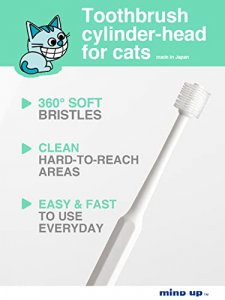 Mind Up Cat Toothbrush Cylinder Head | 360-Degree Toothbrush for Lovely cat | Length 6 in Bristle Diameter 0.49 in