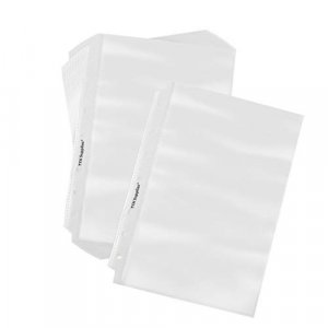 TYH Supplies 50 Pack Clear Sheet Protectors for 3 Ring Binder | 5.5 x 8.5 Inch | Glossy Standard 7 Hole Plastic Page Protectors for Home, Office, and