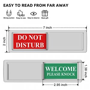 Privacy Sign - Do Not Disturb / Welcome Sign for Home Office Restroom Conference Hotel Hospital, Easy to Read Non-Scratch Magnetic Slider Door Indica