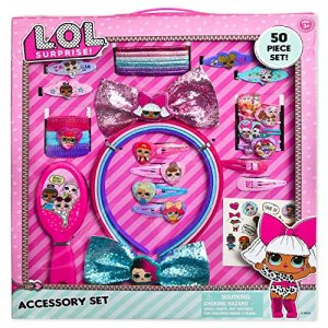 LOL Surprise 50 Pc Hair Accessory Bundle ~ LOL Surprise Hair Kit with LOL Hair Clips, Headbands, Hair Brush, Hair Bow, Stickers and More! (LOL Access