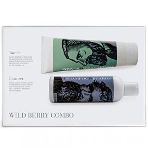 Beard Care Products, Shampoo Wash and Ultra Conditioner Softens, Smooths & Strengthens Beard Growth Value Set by Beardsley & Company (Wild Berry Delu