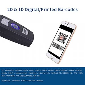 Mini 2D Portable Handheld Bluetooth Barcode Scanner Wireless 2.4G & USB Wired 3-in-1 Bar Code Scanner Portable USB QR Code Scanner for Windows.Androi