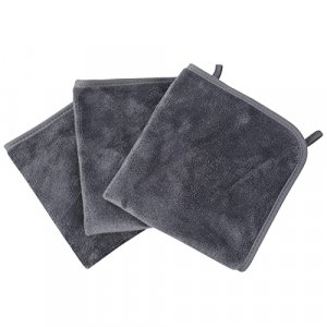 KinHwa Soft Washcloths Quick Drying Face Cloths Reusable Makeup Remover Cloths Microfiber Facial Cloths for Washing Face Gray Makeup Washcloths 3 Pac