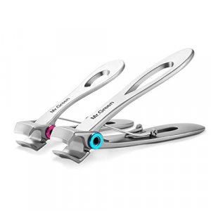 Harperton Nail Clippers Set - 2 Pack Stainless Steel Professional Fingernail  & Toenail Clippers for Thick Nails (Straight & Curved) 2 Piece Assortment