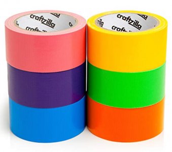 6-Pack Rainbow Colored Duct Tape, 15 Yards x 2 Inch Heavy Duty