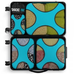 Shacke Pak - 5 Set Packing Cubes - Travel Organizers with Laundry Bag (Aqua Teal)