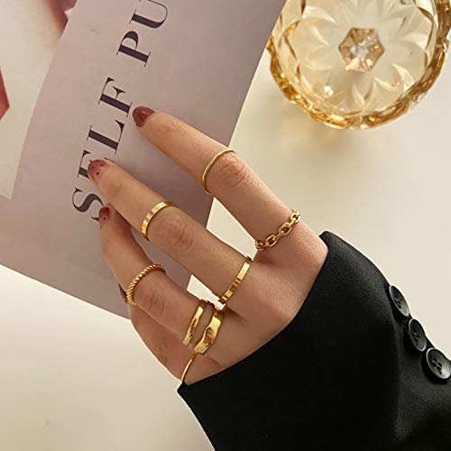 FAXHION Gold Knuckle Rings Set for Women Girls Snake Chain Stacking Ring  Vintage BOHO Midi Rings SIze Mixed - Imported Products from USA - iBhejo