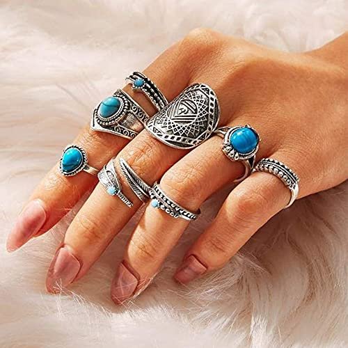 Amazon.com: 10Pcs Gold Rings for Women Teen Girls,18K Gold Knuckle Rings  Set,Vintage Stackable Boho Joint Finger Rings with Gold Ring Set, Midi  Hollow Rings Pack Trendy Gold Rings Jewelry Gift for Her :