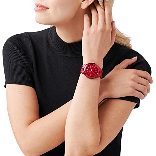 Michael kors slim runway best sale watch red