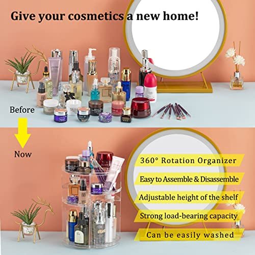 Argox 360 Rotating Makeup Organizer,Large Capacity&Adjustable Multi-Function  Cosmetic Storage Box,The Perfect Makeup Organizer On The Dresser (Small, -  Imported Products from USA - iBhejo