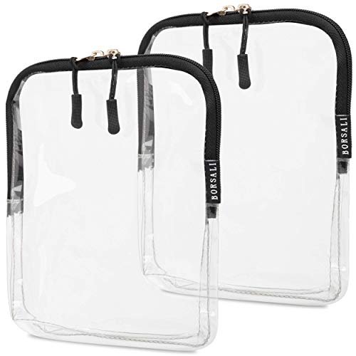 BORSALI Clear Toiletry Bags for Traveling - Quart Size Toiletries