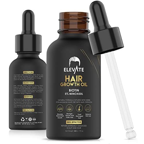 ELEVATE Hair Growth Oil - Biotin Hair Growth Serum & 5% Minoxidil Treatment  for Stronger Thicker Longer Hair Natural Hair Growth Thickening Treat -  Shop Imported Products from USA to India Online - iBhejo