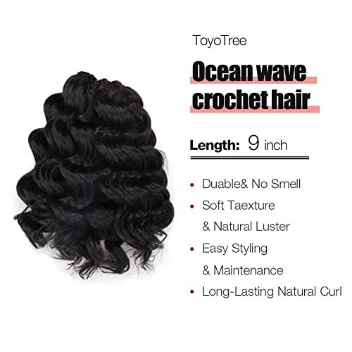  Toyotress Ocean Wave Crochet Hair - 9 Inch 8 Packs